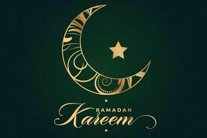 ramadhan, eid al-fitr, islamic kalender bakgrund hälsning kort med halvmåne måne dekoration vektor