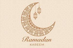 Ramadan, eid al-fitr, islamisch Kalender Hintergrund Gruß Karte mit Halbmond Mond Dekoration vektor