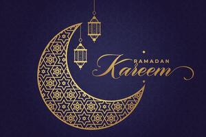 Ramadan, eid al-fitr, islamisch Kalender Hintergrund Gruß Karte mit Halbmond Mond Dekoration vektor
