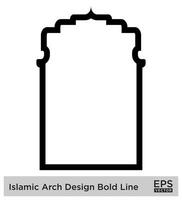 islamisch Bogen Design Fett gedruckt Linie Gliederung linear schwarz Schlaganfall Silhouetten Design Piktogramm Symbol visuell Illustration vektor