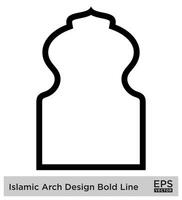 islamic båge design djärv linje översikt linjär svart stroke silhuetter design piktogram symbol visuell illustration vektor