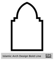 islamic båge design djärv linje översikt linjär svart stroke silhuetter design piktogram symbol visuell illustration vektor