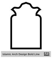 islamisch Bogen Design Fett gedruckt Linie Gliederung linear schwarz Schlaganfall Silhouetten Design Piktogramm Symbol visuell Illustration vektor