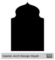 islamisch Bogen Design Glyphe schwarz gefüllt Silhouetten Design Piktogramm Symbol visuell Illustration vektor