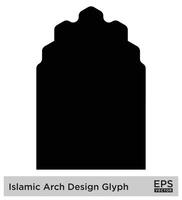 islamisch Bogen Design Glyphe schwarz gefüllt Silhouetten Design Piktogramm Symbol visuell Illustration vektor