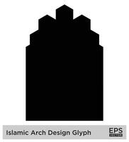 islamic båge design glyf svart fylld silhuetter design piktogram symbol visuell illustration vektor