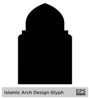 islamisch Bogen Design Glyphe schwarz gefüllt Silhouetten Design Piktogramm Symbol visuell Illustration vektor