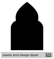 islamic båge design glyf svart fylld silhuetter design piktogram symbol visuell illustration vektor