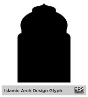 islamisch Bogen Design Glyphe schwarz gefüllt Silhouetten Design Piktogramm Symbol visuell Illustration vektor