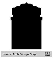 islamic båge design glyf svart fylld silhuetter design piktogram symbol visuell illustration vektor