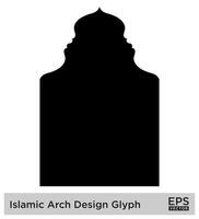 islamic båge design glyf svart fylld silhuetter design piktogram symbol visuell illustration vektor