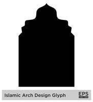 islamic båge design glyf svart fylld silhuetter design piktogram symbol visuell illustration vektor