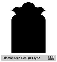 islamisch Bogen Design Glyphe schwarz gefüllt Silhouetten Design Piktogramm Symbol visuell Illustration vektor