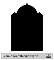 islamic båge design glyf svart fylld silhuetter design piktogram symbol visuell illustration vektor