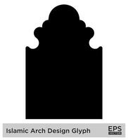 islamic båge design glyf svart fylld silhuetter design piktogram symbol visuell illustration vektor