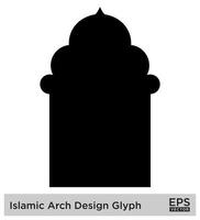 islamisch Bogen Design Glyphe schwarz gefüllt Silhouetten Design Piktogramm Symbol visuell Illustration vektor