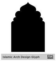 islamic båge design glyf svart fylld silhuetter design piktogram symbol visuell illustration vektor