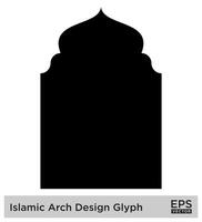 islamic båge design glyf svart fylld silhuetter design piktogram symbol visuell illustration vektor