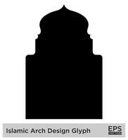 islamic båge design glyf svart fylld silhuetter design piktogram symbol visuell illustration vektor