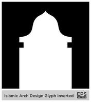 islamisch Bogen Design Glyphe invertiert schwarz gefüllt Silhouetten Design Piktogramm Symbol visuell Illustration vektor