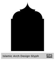 islamisch Bogen Design Glyphe schwarz gefüllt Silhouetten Design Piktogramm Symbol visuell Illustration vektor