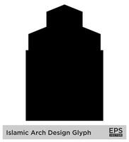 islamisch Bogen Design Glyphe schwarz gefüllt Silhouetten Design Piktogramm Symbol visuell Illustration vektor