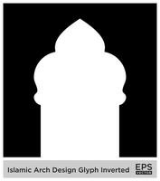 islamisch Bogen Design Glyphe invertiert schwarz gefüllt Silhouetten Design Piktogramm Symbol visuell Illustration vektor