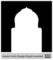 islamisch Bogen Design Glyphe invertiert schwarz gefüllt Silhouetten Design Piktogramm Symbol visuell Illustration vektor