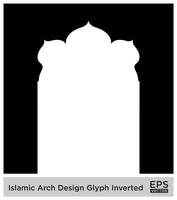 islamisch Bogen Design Glyphe invertiert schwarz gefüllt Silhouetten Design Piktogramm Symbol visuell Illustration vektor