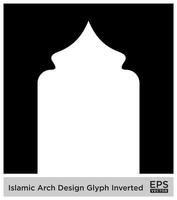 islamisch Bogen Design Glyphe invertiert schwarz gefüllt Silhouetten Design Piktogramm Symbol visuell Illustration vektor