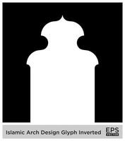 islamisch Bogen Design Glyphe invertiert schwarz gefüllt Silhouetten Design Piktogramm Symbol visuell Illustration vektor