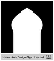 islamic båge design glyf omvänd svart fylld silhuetter design piktogram symbol visuell illustration vektor