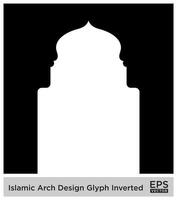 islamisch Bogen Design Glyphe invertiert schwarz gefüllt Silhouetten Design Piktogramm Symbol visuell Illustration vektor