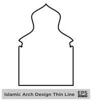 islamic båge design tunn linje svart stroke silhuetter design piktogram symbol visuell illustration vektor