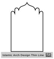 islamisch Bogen Design Fett gedruckt Linie Gliederung linear schwarz Schlaganfall Silhouetten Design Piktogramm Symbol visuell Illustration vektor