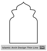 islamisch Bogen Design Fett gedruckt Linie Gliederung linear schwarz Schlaganfall Silhouetten Design Piktogramm Symbol visuell Illustration vektor