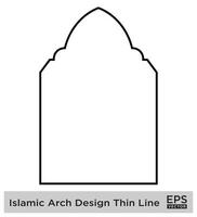 islamisch Bogen Design Fett gedruckt Linie Gliederung linear schwarz Schlaganfall Silhouetten Design Piktogramm Symbol visuell Illustration vektor