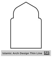 islamisch Bogen Design Fett gedruckt Linie Gliederung linear schwarz Schlaganfall Silhouetten Design Piktogramm Symbol visuell Illustration vektor