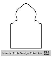 islamic båge design djärv linje översikt linjär svart stroke silhuetter design piktogram symbol visuell illustration vektor