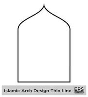 islamisch Bogen Design Fett gedruckt Linie Gliederung linear schwarz Schlaganfall Silhouetten Design Piktogramm Symbol visuell Illustration vektor