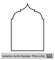 islamisch Bogen Design Fett gedruckt Linie Gliederung linear schwarz Schlaganfall Silhouetten Design Piktogramm Symbol visuell Illustration vektor