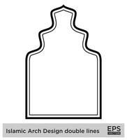 islamisch Bogen Design doppelt Linien Gliederung linear schwarz Schlaganfall Silhouetten Design Piktogramm Symbol visuell Illustration vektor