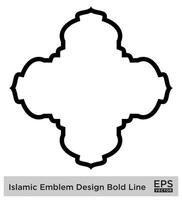 islamisch amblem Design Fett gedruckt Linie schwarz Schlaganfall Silhouetten Design Piktogramm Symbol visuell Illustration vektor