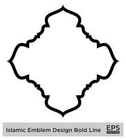 islamisch amblem Design Fett gedruckt Linie schwarz Schlaganfall Silhouetten Design Piktogramm Symbol visuell Illustration vektor