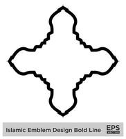 islamisch amblem Design Fett gedruckt Linie schwarz Schlaganfall Silhouetten Design Piktogramm Symbol visuell Illustration vektor