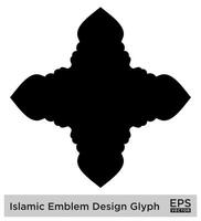 islamisch amblem Design Glyphe schwarz gefüllt Silhouetten Design Piktogramm Symbol visuell Illustration vektor