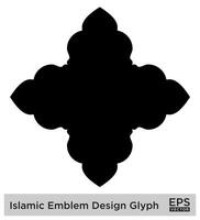 islamisch amblem Design Glyphe schwarz gefüllt Silhouetten Design Piktogramm Symbol visuell Illustration vektor