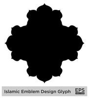 islamisch amblem Design Glyphe schwarz gefüllt Silhouetten Design Piktogramm Symbol visuell Illustration vektor