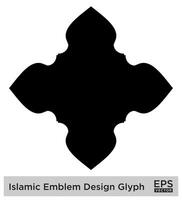 islamisch amblem Design Glyphe schwarz gefüllt Silhouetten Design Piktogramm Symbol visuell Illustration vektor