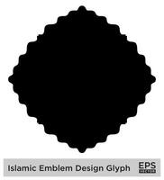 islamic amblem design glyf svart fylld silhuetter design piktogram symbol visuell illustration vektor